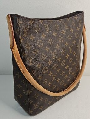 Authentic Louis Vuitton Looping MM Monogram Shoulder Bag Hobo Purse W/Dustbag